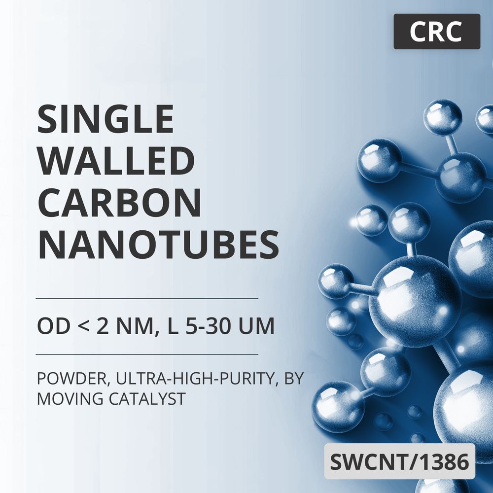 Single-Walled Carbon Nanotubes, OD < 2 nm, L 5-30 um, 95 wt%, Ultra-High-Purity, by Moving Catalyst (SWCNT/1386)