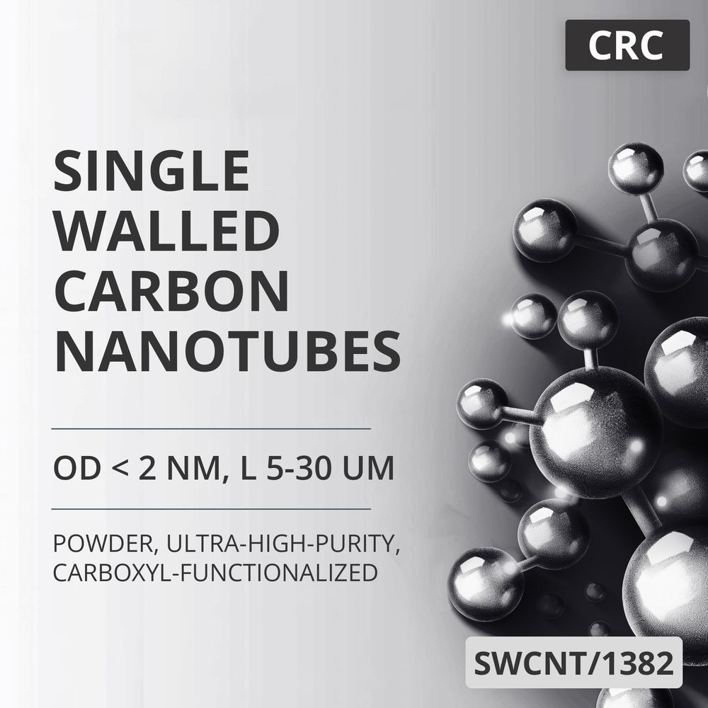 Single-Walled Carbon Nanotubes, OD < 2 nm, L 5-30 um, 95 wt%, Ultra-High-Purity, Carboxyl-Functionalized (SWCNT/1382)