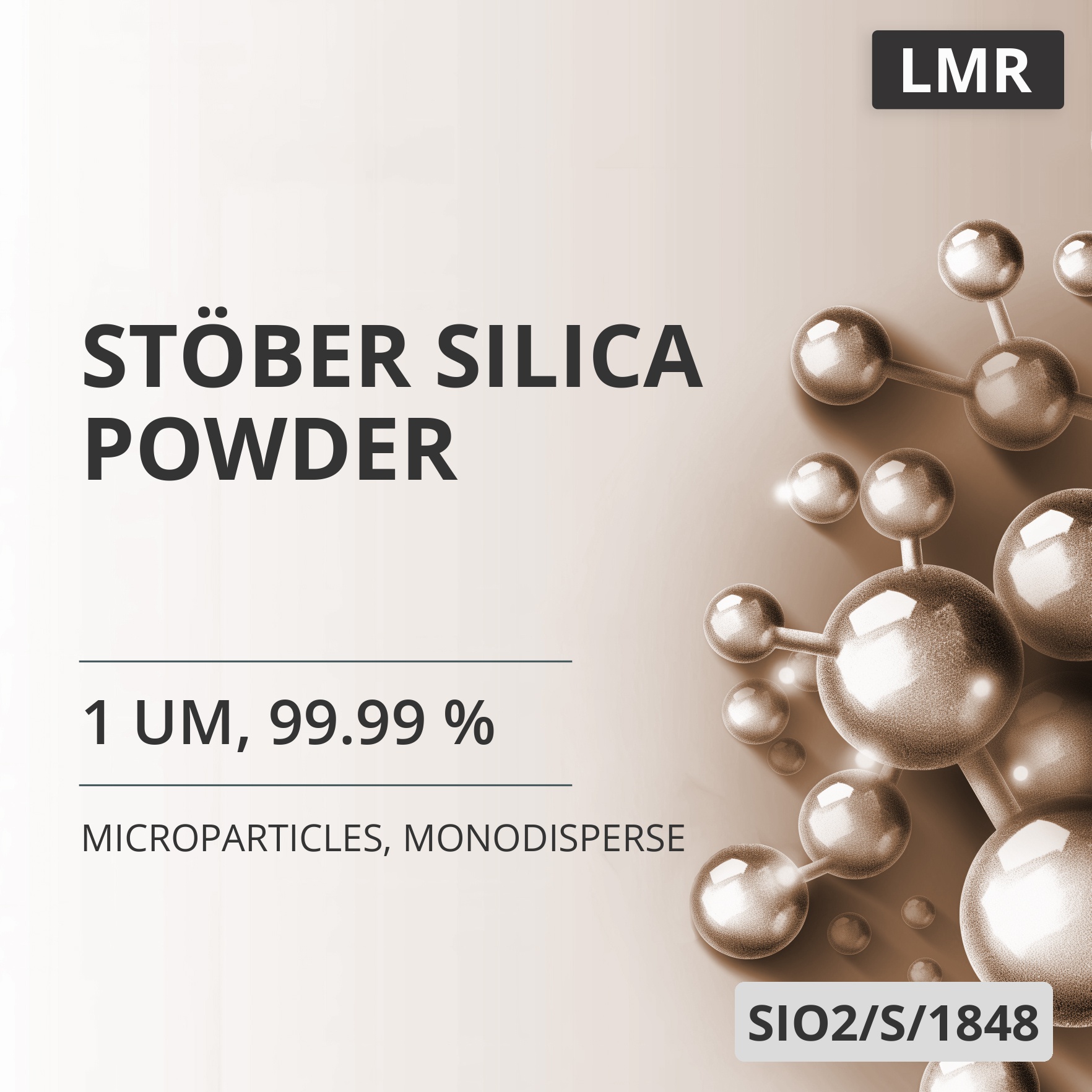 Stöber Silica Powder, 1 um, 99.99 %, Monodisperse (SIO2/S/1848)