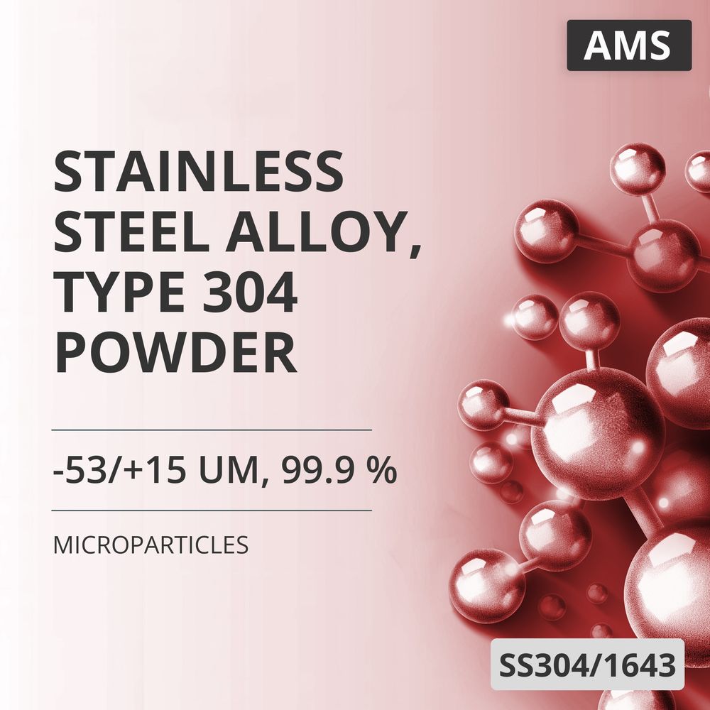 Stainless Steel Alloy, Type 304 Powder, -53/+15 um, 99.9 % (SS304/1643)