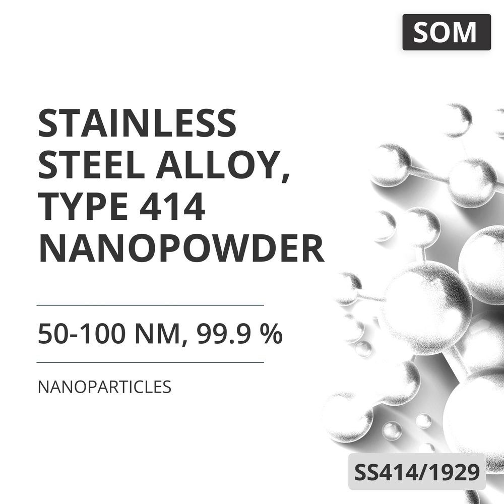 Stainless Steel Alloy, Type 414 Nanopowder, 50-100 nm, 99.9 % (SS414/1929)