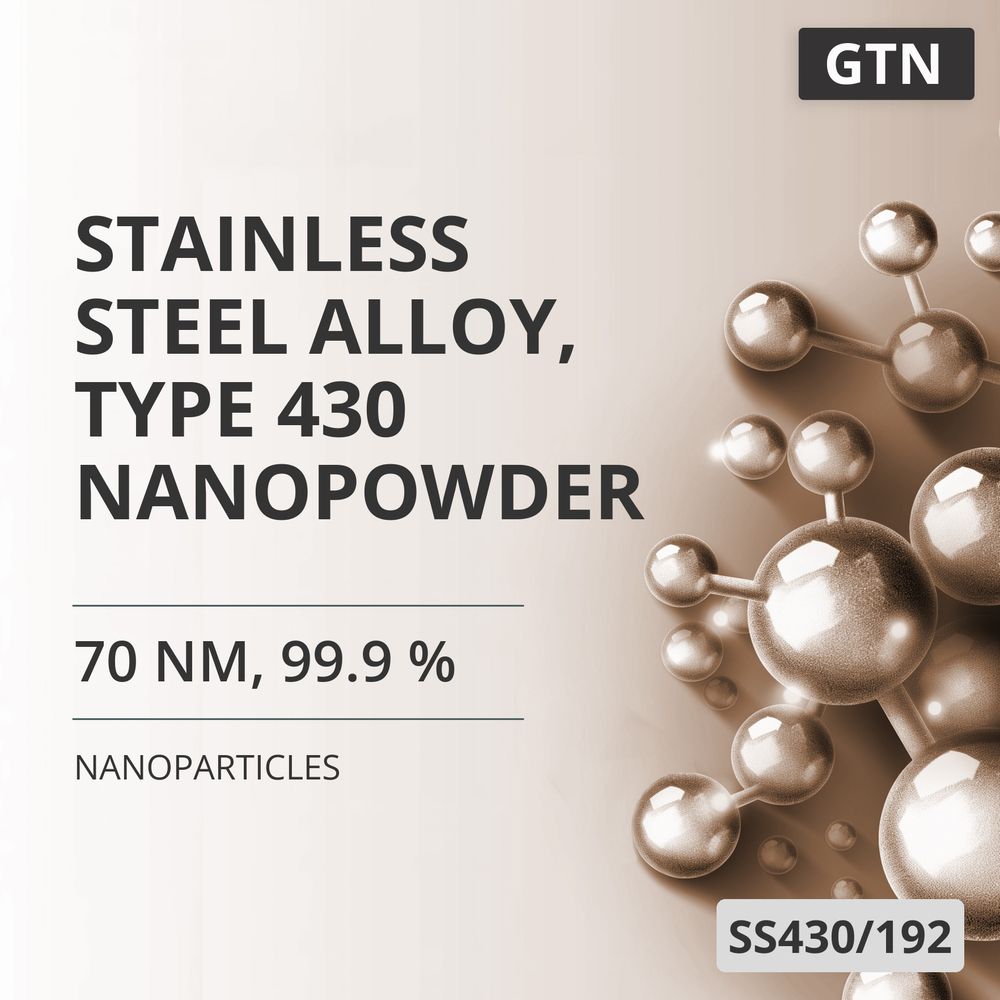 Stainless Steel Alloy, Type 430 Nanopowder, 70 nm, 99.9 % (SS430/192)