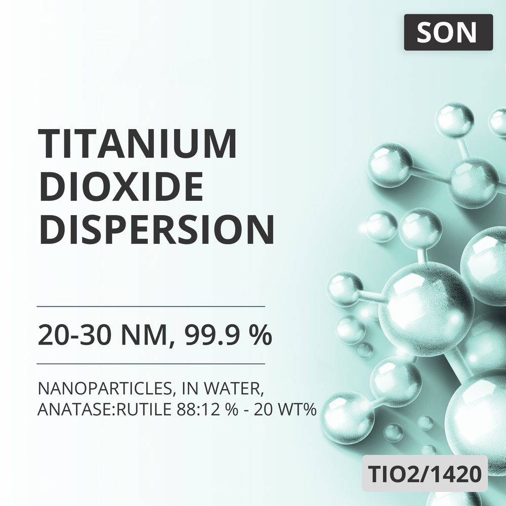 Titanium Dioxide Dispersion, 20-30 nm, 99.9 %, in Water, Anatase:Rutile 88:12 % - 20 wt% (TIO2/1420)