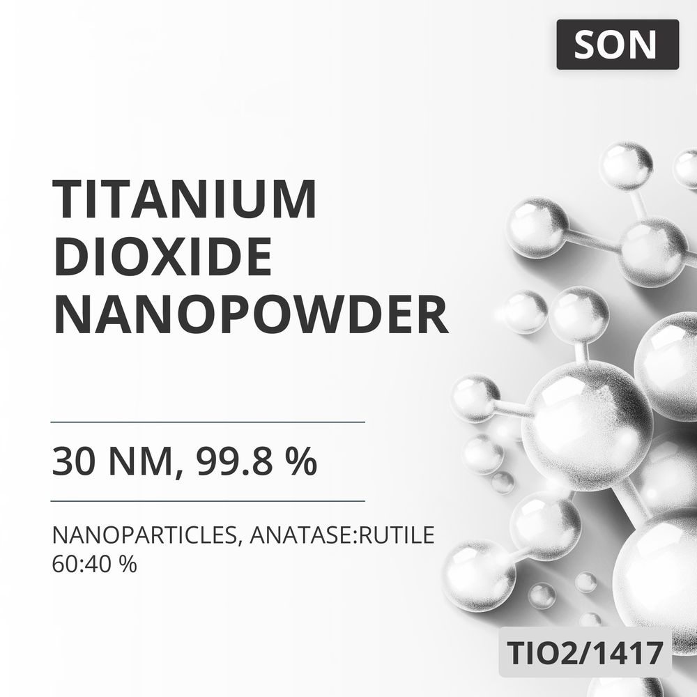 Titanium Dioxide Nanopowder, 30 nm, 99.8 %, Anatase:Rutile 60:40 % (TIO2/1417)