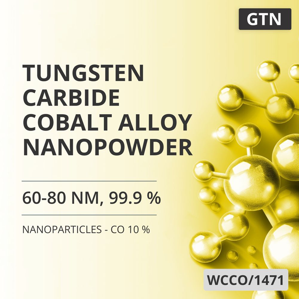 Tungsten Carbide-Cobalt Alloy Nanopowder, 60-80 nm, 99.9 % - Co 10 % (WCCO/1471)