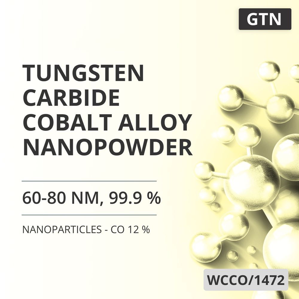 Tungsten Carbide-Cobalt Alloy Nanopowder, 60-80 nm, 99.9 % - Co 12 % (WCCO/1472)