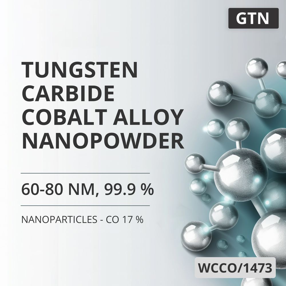 Tungsten Carbide-Cobalt Alloy Nanopowder, 60-80 nm, 99.9 % - Co 17 % (WCCO/1473)
