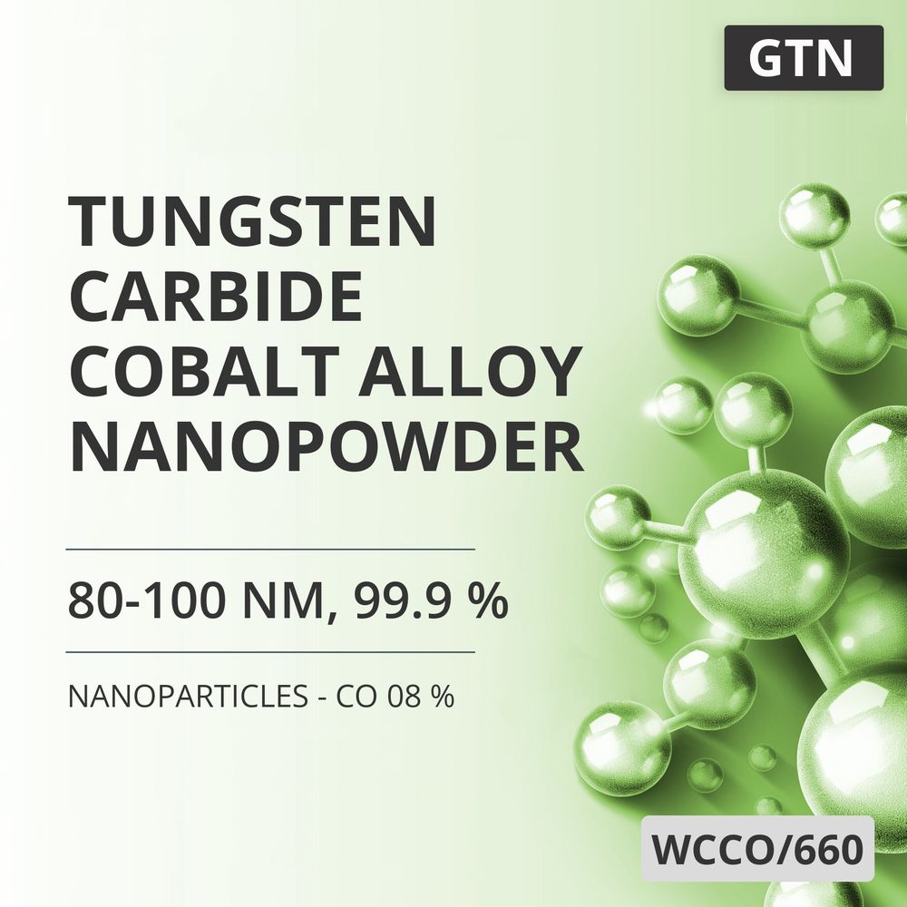 Tungsten Carbide-Cobalt Alloy Nanopowder, 80-100 nm, 99.9 % - Co 08 % (WCCO/660)