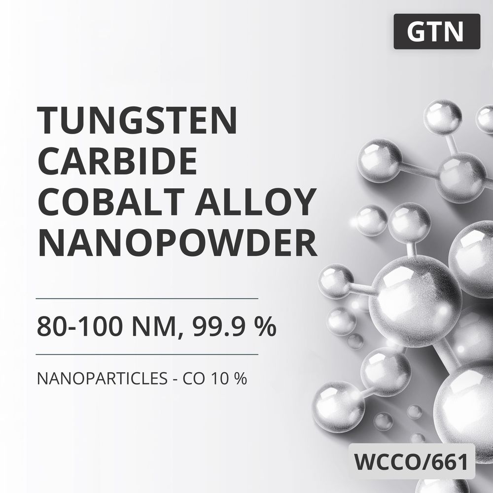 Tungsten Carbide-Cobalt Alloy Nanopowder, 80-100 nm, 99.9 % - Co 10 % (WCCO/661)