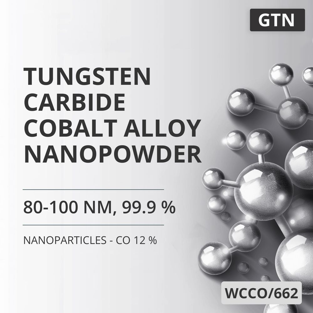 Tungsten Carbide-Cobalt Alloy Nanopowder, 80-100 nm, 99.9 % - Co 12 % (WCCO/662)
