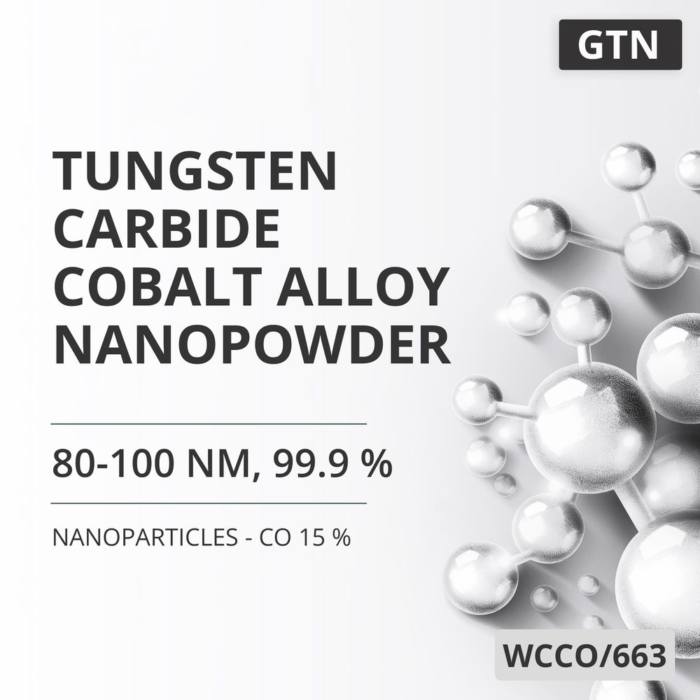 Tungsten Carbide-Cobalt Alloy Nanopowder, 80-100 nm, 99.9 % - Co 15 % (WCCO/663)
