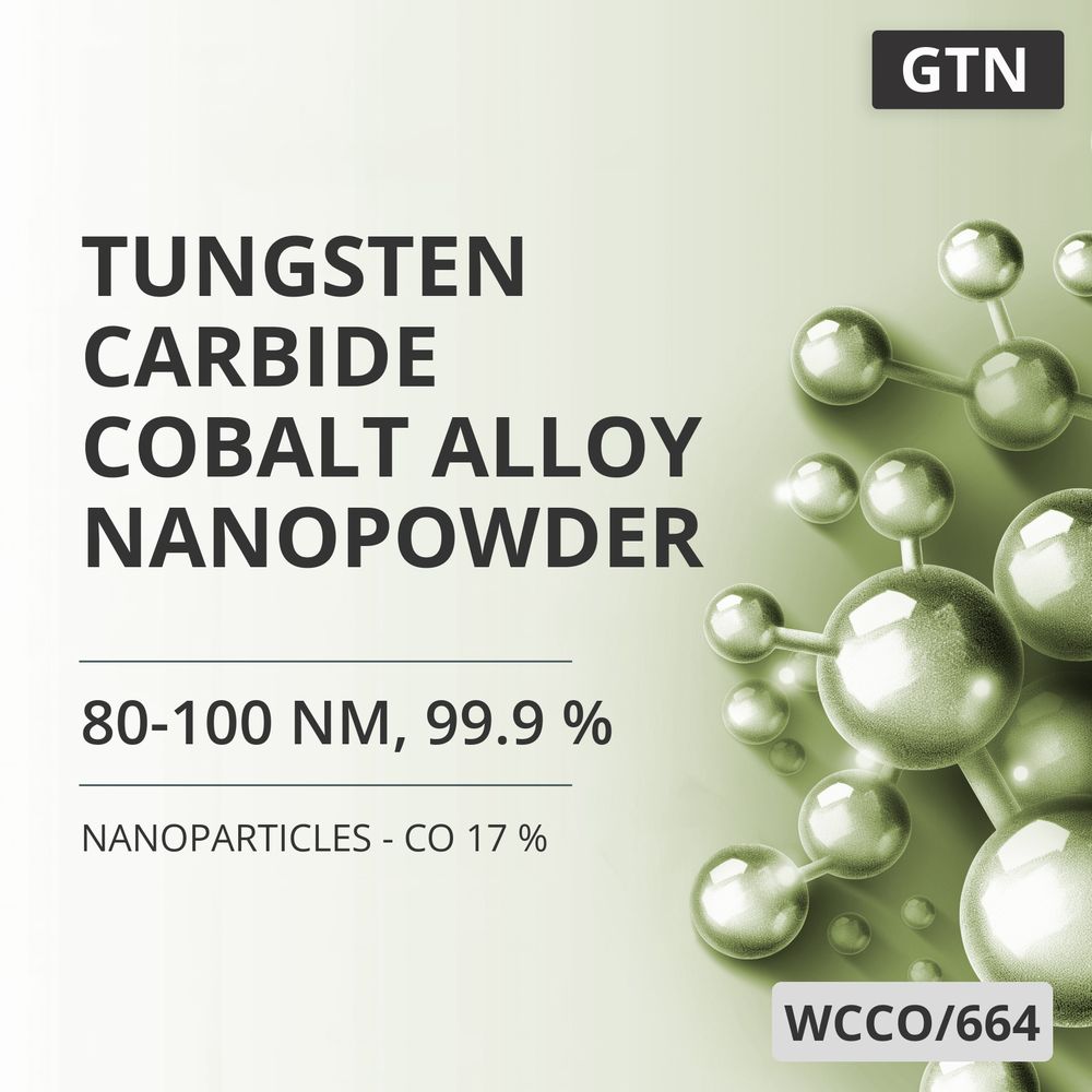Tungsten Carbide-Cobalt Alloy Nanopowder, 80-100 nm, 99.9 % - Co 17 % (WCCO/664)