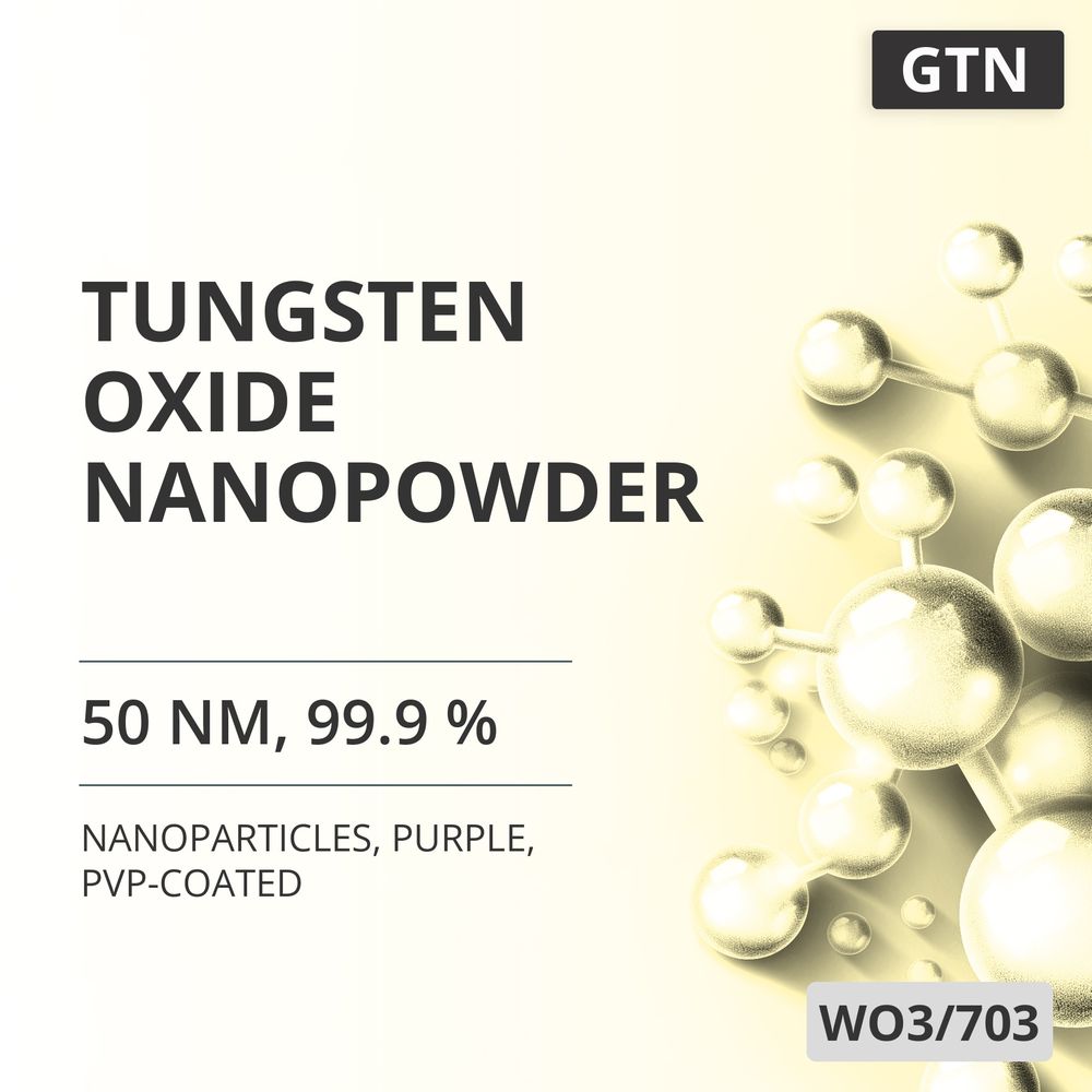 Tungsten Oxide Nanopowder, 50 nm, 99.9 %, Purple, PVP-Coated (WO3/703)