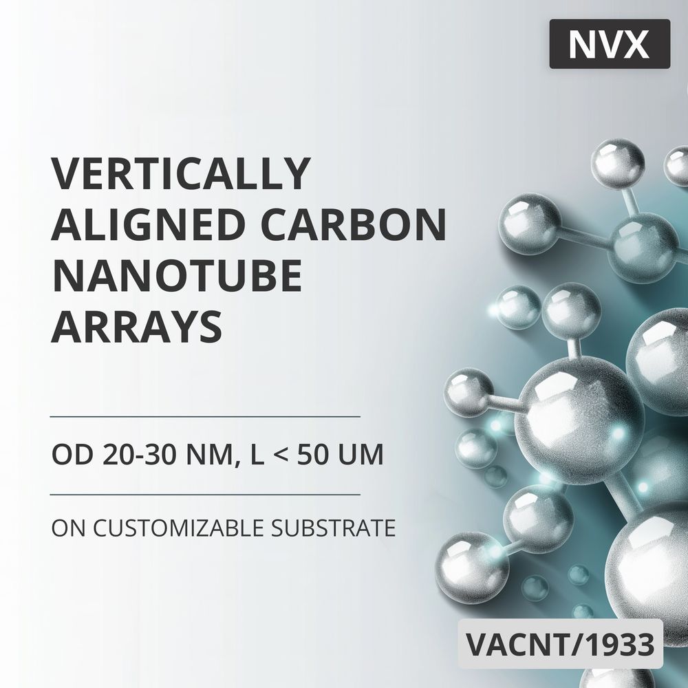 Vertically Aligned Carbon Nanotube Arrays, OD 20-30 nm, L < 50 um, on Customizable Substrate (VACNT/1933)