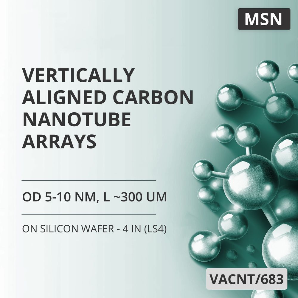 Vertically Aligned Carbon Nanotube Arrays, OD 5-10 nm, L ~300 um, 99.9 %, on Silicon Wafer - 4 in (LS4) (VACNT/683)
