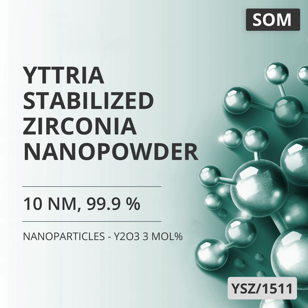 Yttria-Stabilized Zirconia Nanopowder, 10 nm, 99.9 % - Y2O3 3 mol% (YSZ/1511)