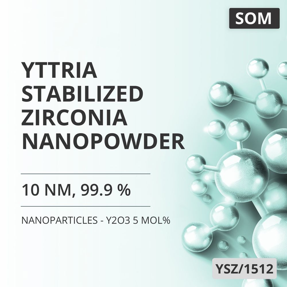 Yttria-Stabilized Zirconia Nanopowder, 10 nm, 99.9 % - Y2O3 5 mol% (YSZ/1512)
