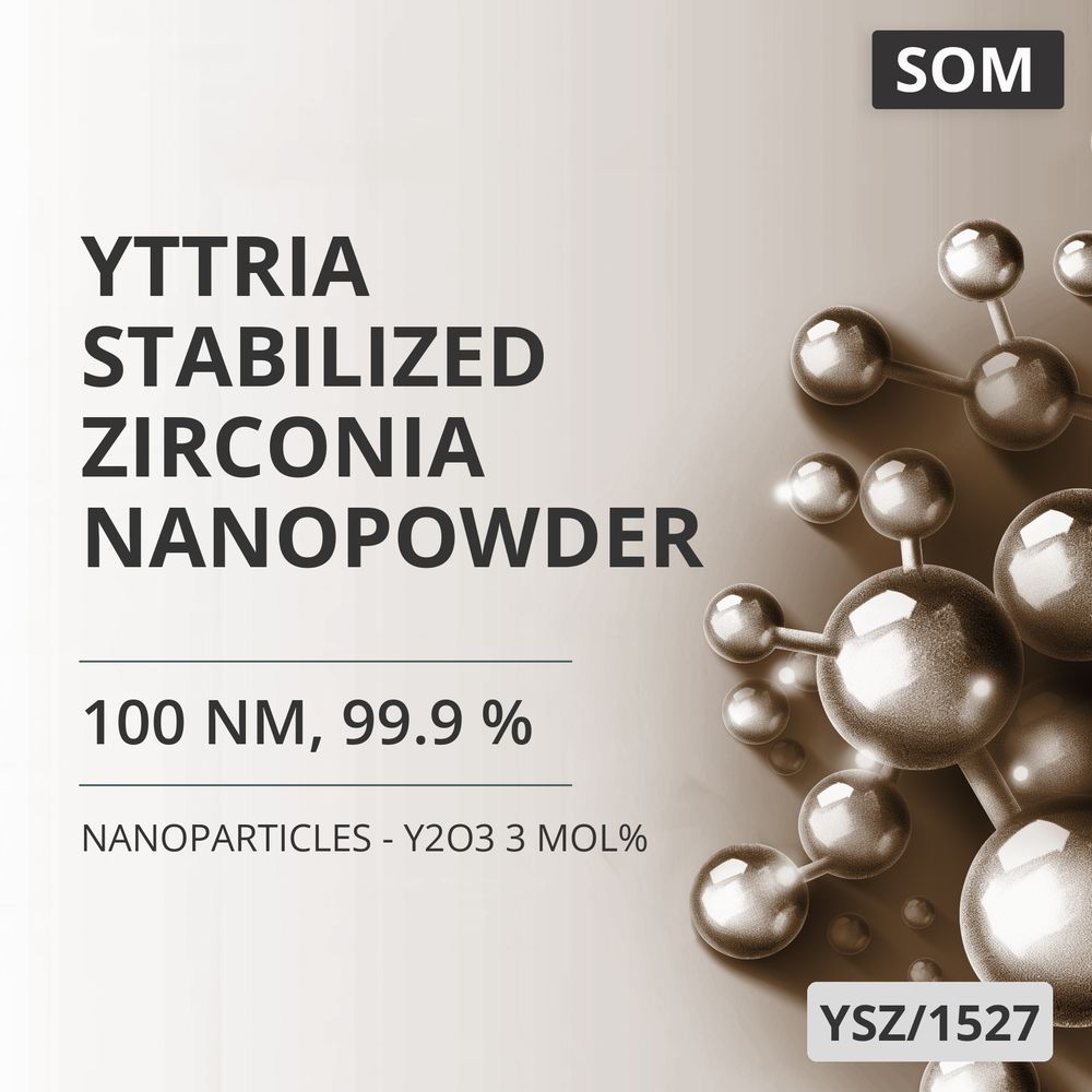 Yttria-Stabilized Zirconia Nanopowder, 100 nm, 99.9 % - Y2O3 3 mol% (YSZ/1527)
