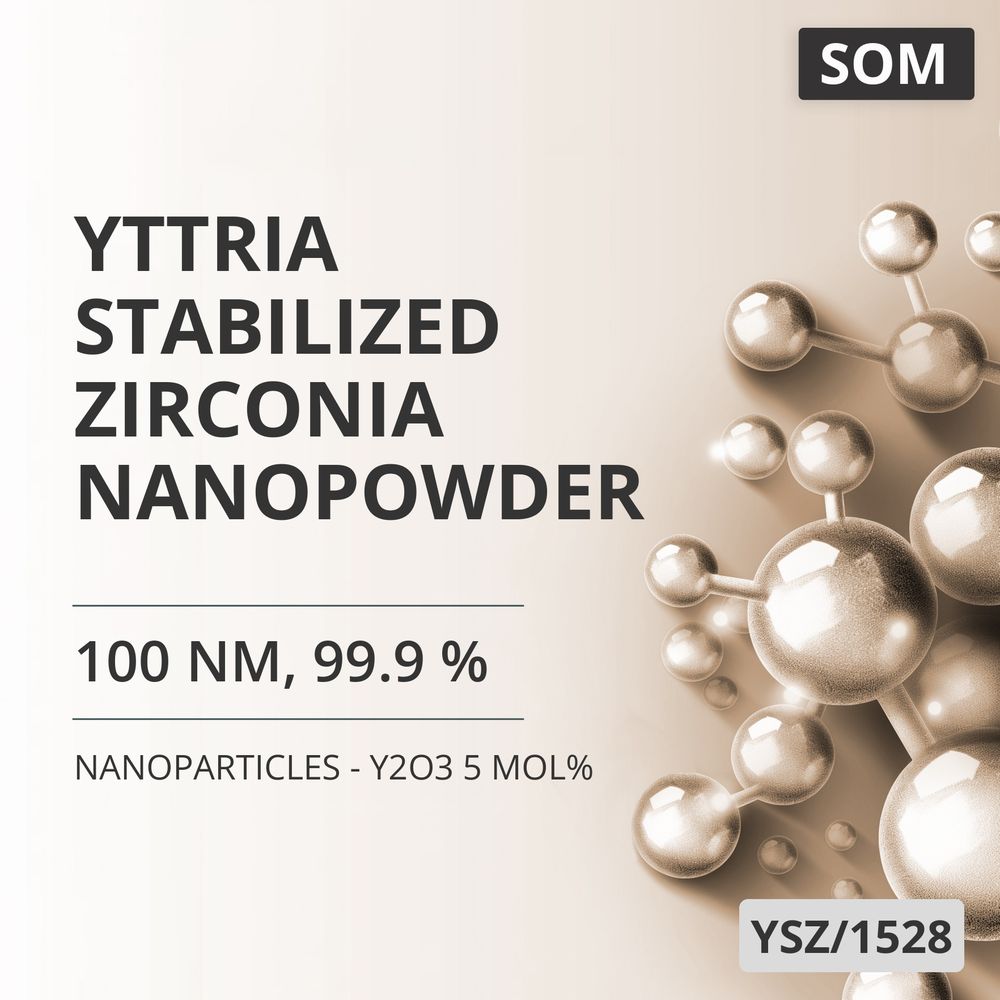 Yttria-Stabilized Zirconia Nanopowder, 100 nm, 99.9 % - Y2O3 5 mol% (YSZ/1528)