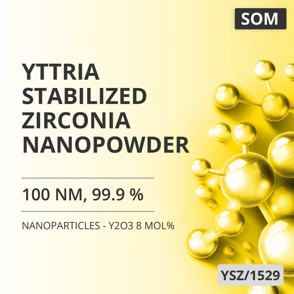 Yttria-Stabilized Zirconia Nanopowder, 100 nm, 99.9 % - Y2O3 8 mol% (YSZ/1529)