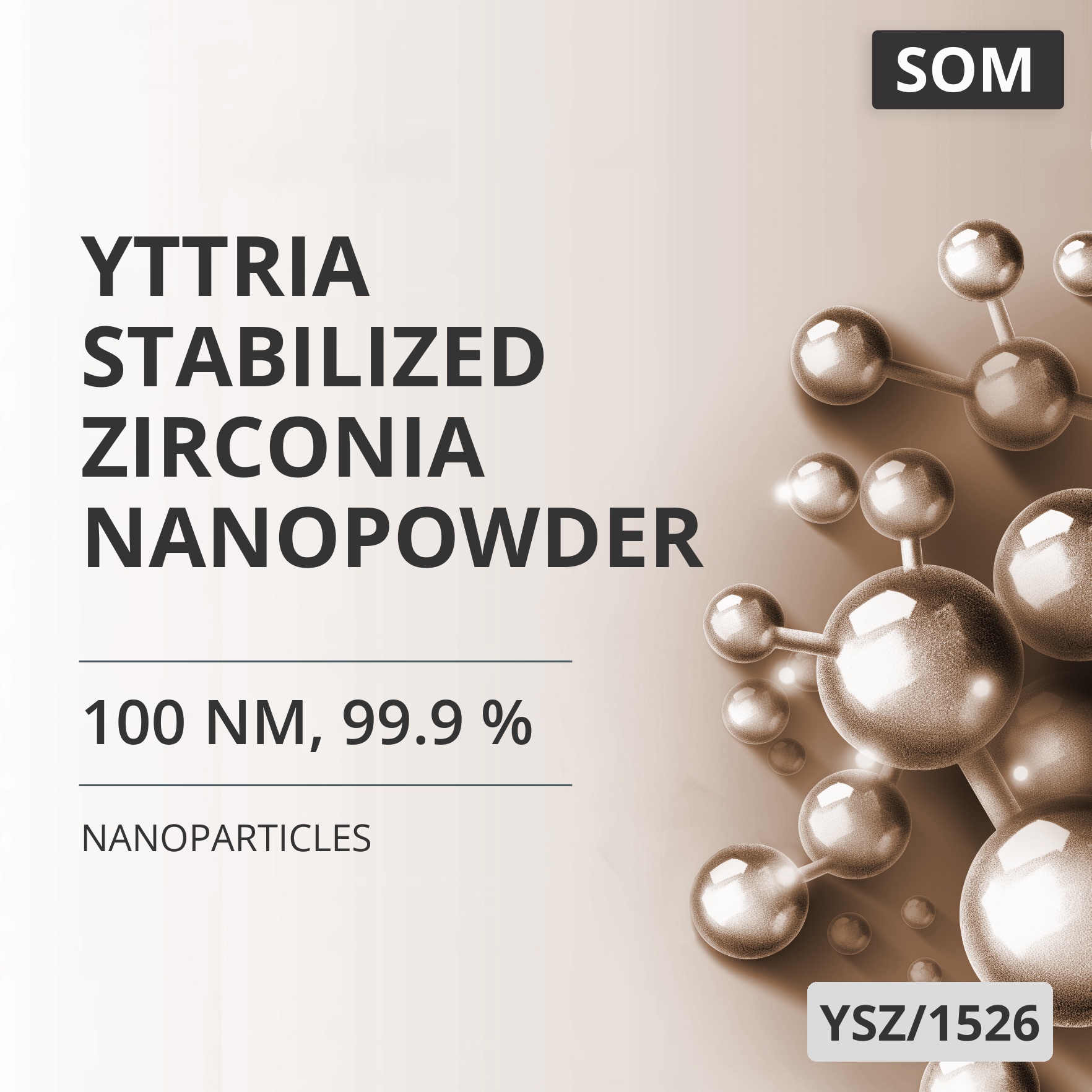 Yttria-Stabilized Zirconia Nanopowder, 100 nm, 99.9 % (YSZ/1526)