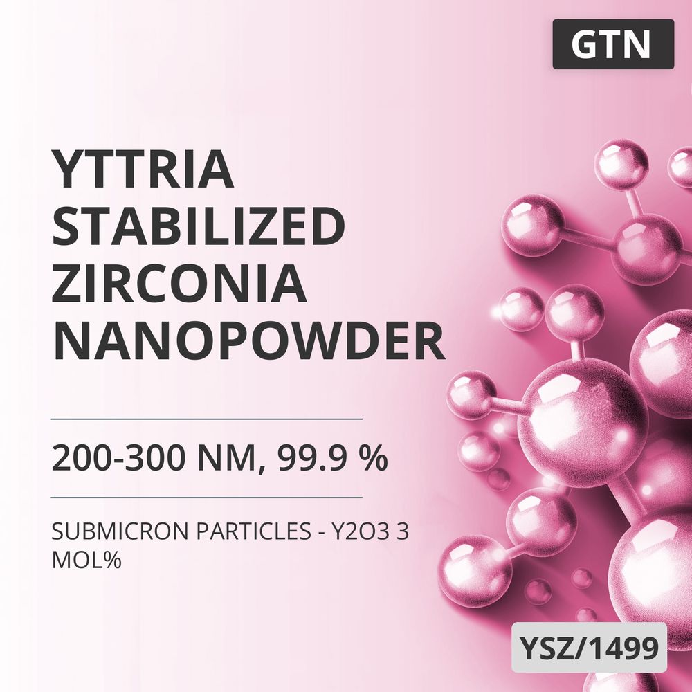 Yttria-Stabilized Zirconia Nanopowder, 200-300 nm, 99.9 % - Y2O3 3 mol% (YSZ/1499)