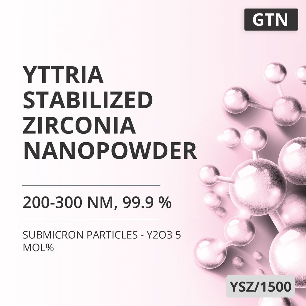 Yttria-Stabilized Zirconia Nanopowder, 200-300 nm, 99.9 % - Y2O3 5 mol% (YSZ/1500)