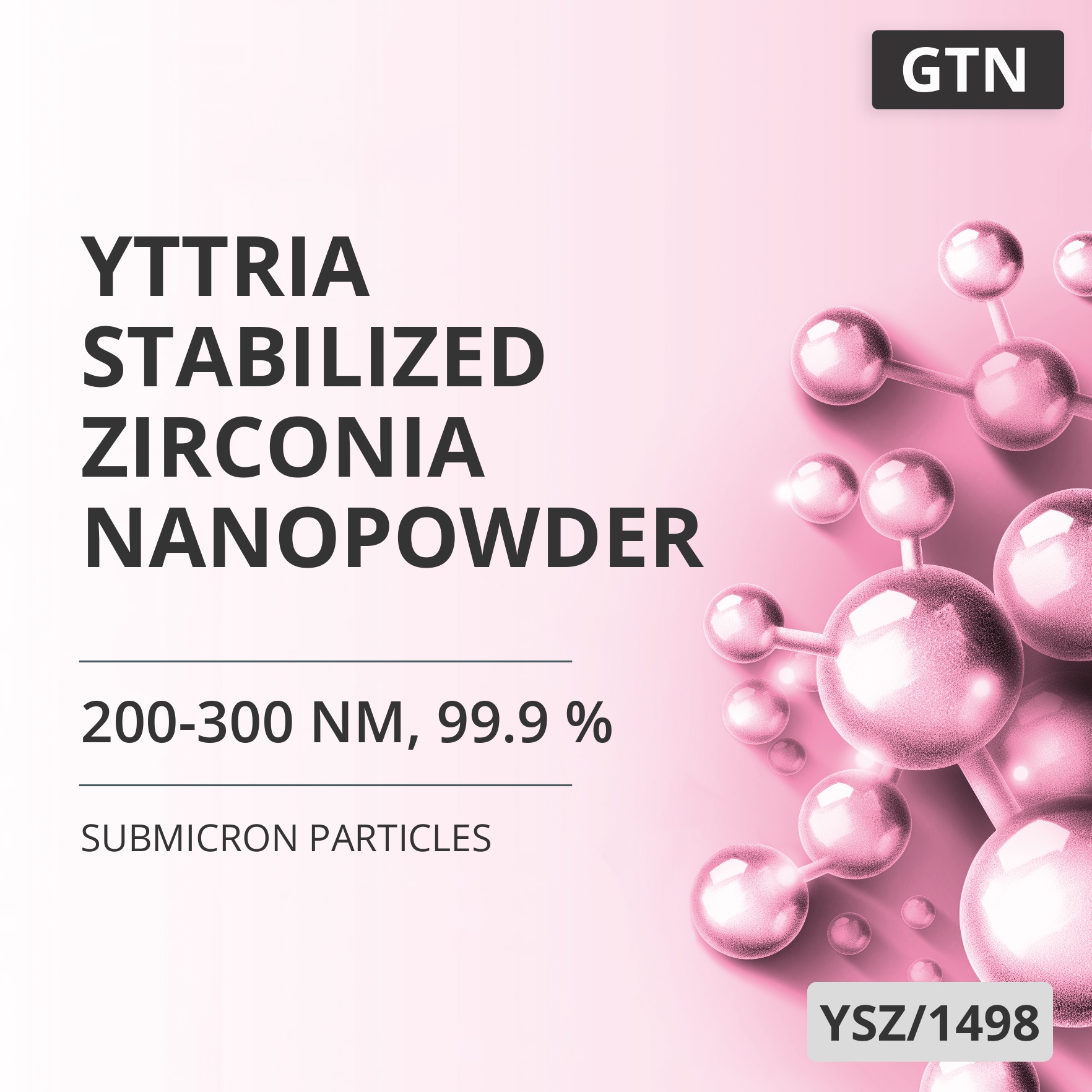 Yttria-Stabilized Zirconia Nanopowder, 200-300 nm, 99.9 % (YSZ/1498)