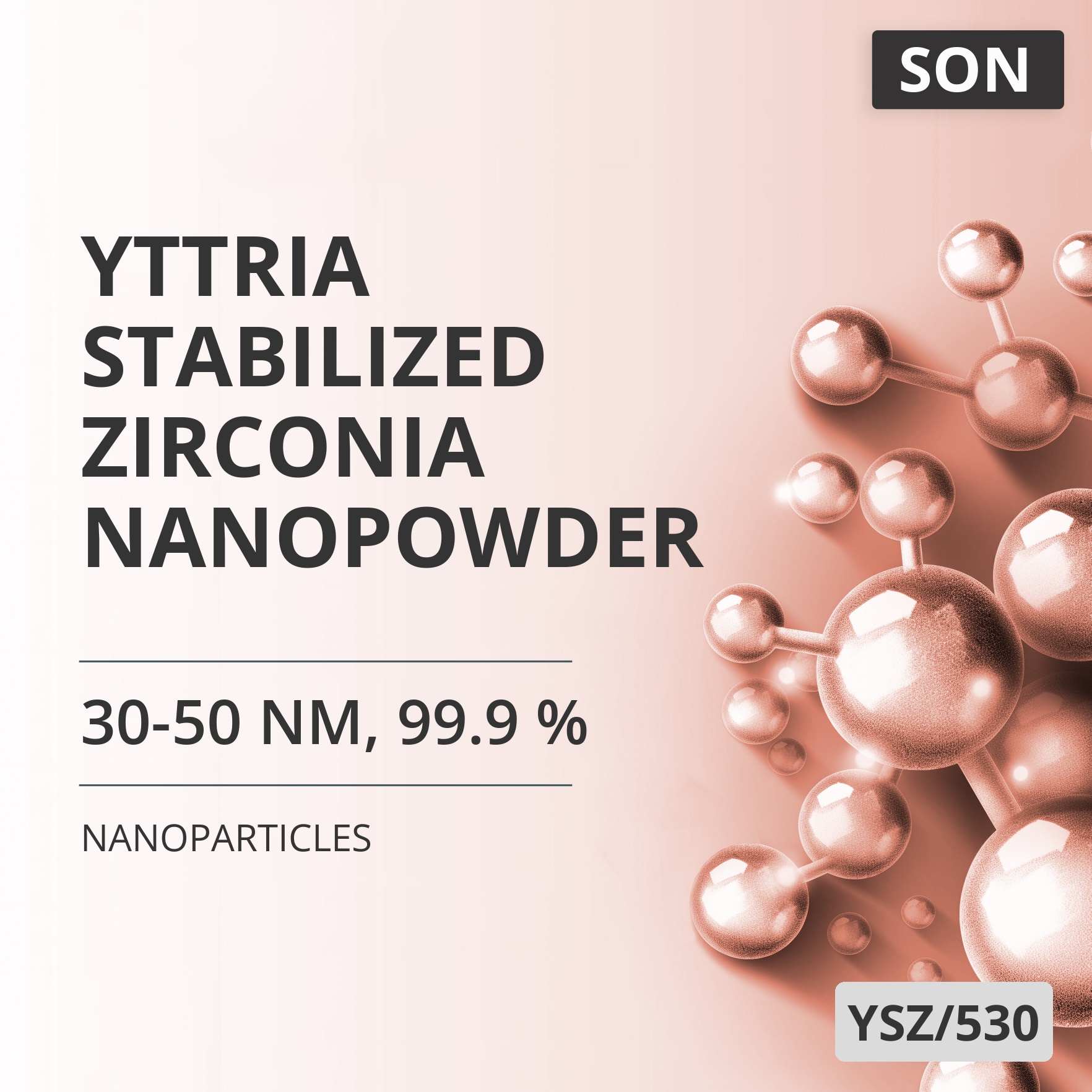 Yttria-Stabilized Zirconia Nanopowder, 30-50 nm, 99.9 % (YSZ/530)