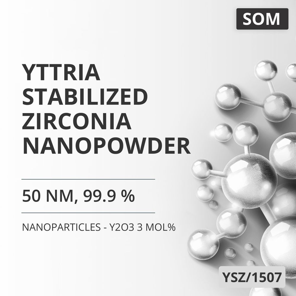 Yttria-Stabilized Zirconia Nanopowder, 50 nm, 99.9 % - Y2O3 3 mol% (YSZ/1507)