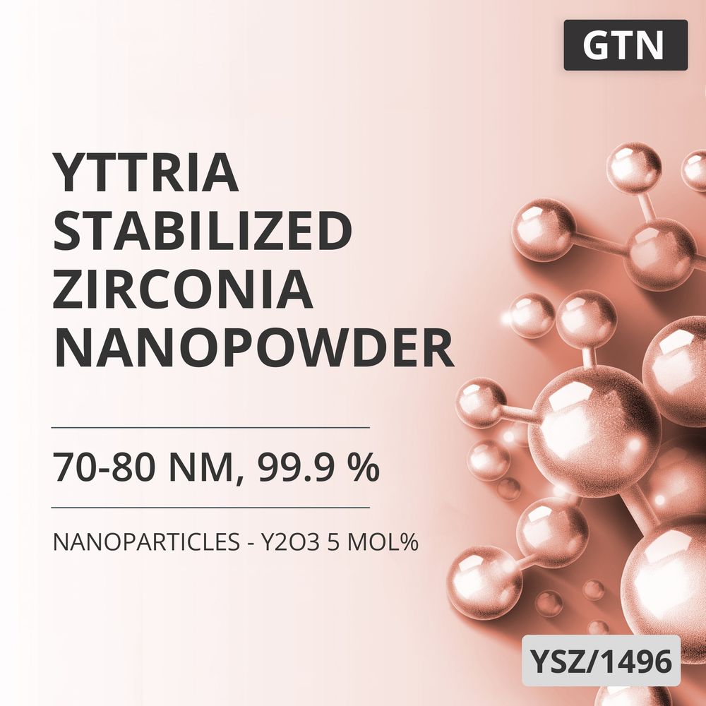 Yttria-Stabilized Zirconia Nanopowder, 70-80 nm, 99.9 % - Y2O3 5 mol% (YSZ/1496)