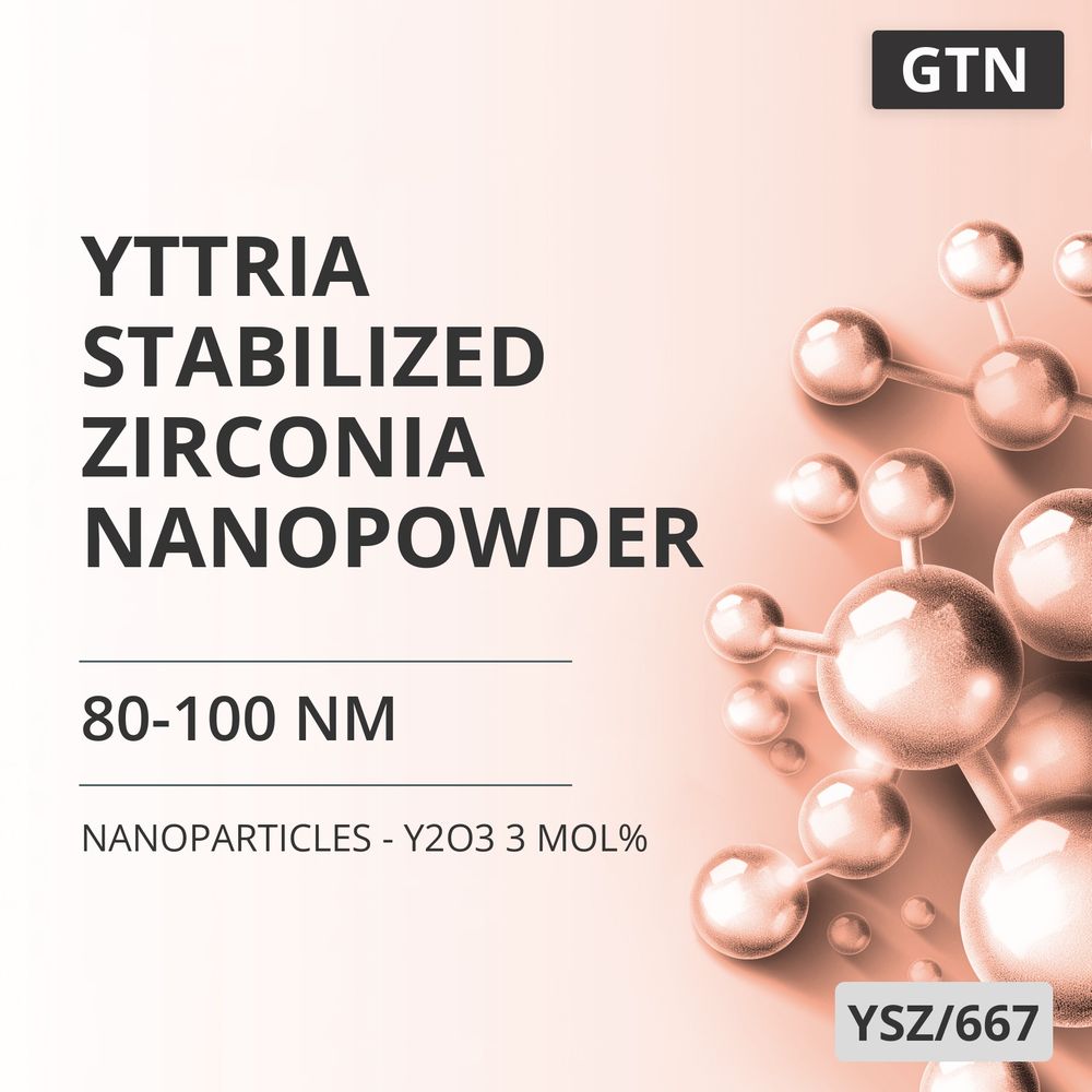Yttria-Stabilized Zirconia Nanopowder, 80-100 nm - Y2O3 3 mol% (YSZ/667)