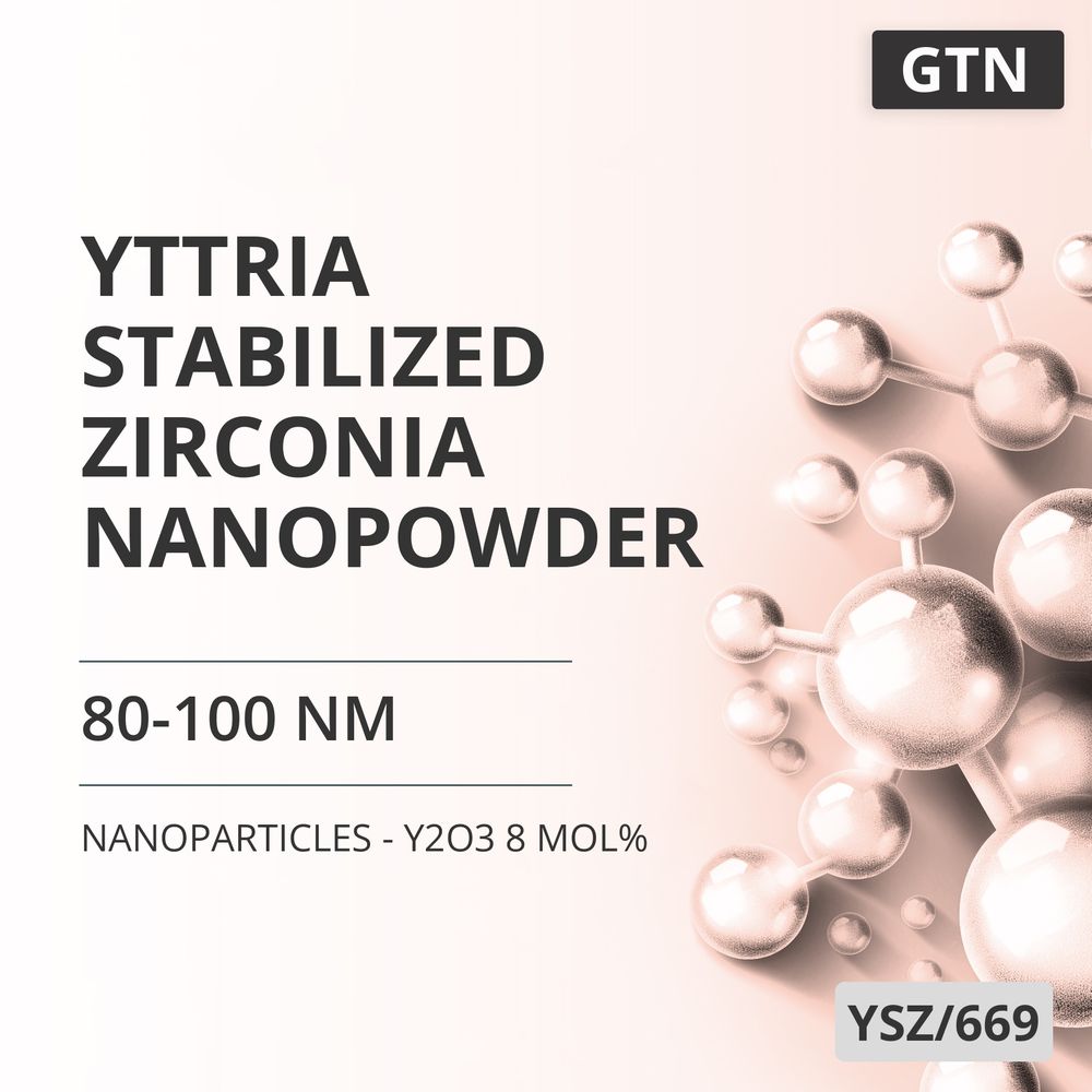 Yttria-Stabilized Zirconia Nanopowder, 80-100 nm - Y2O3 8 mol% (YSZ/669)
