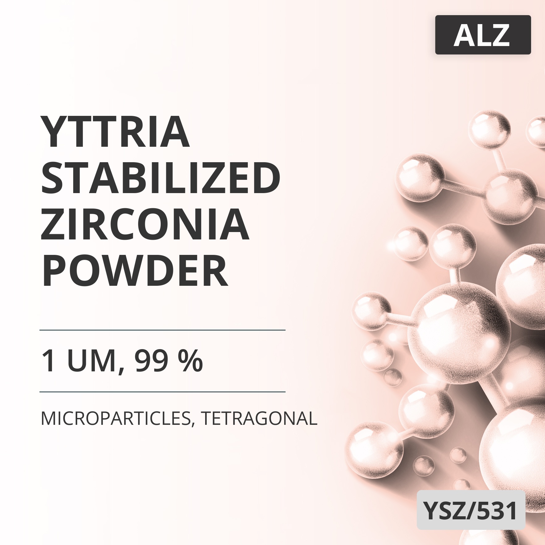 Yttria-Stabilized Zirconia Powder, 1 um, 99 %, Tetragonal (YSZ/531)