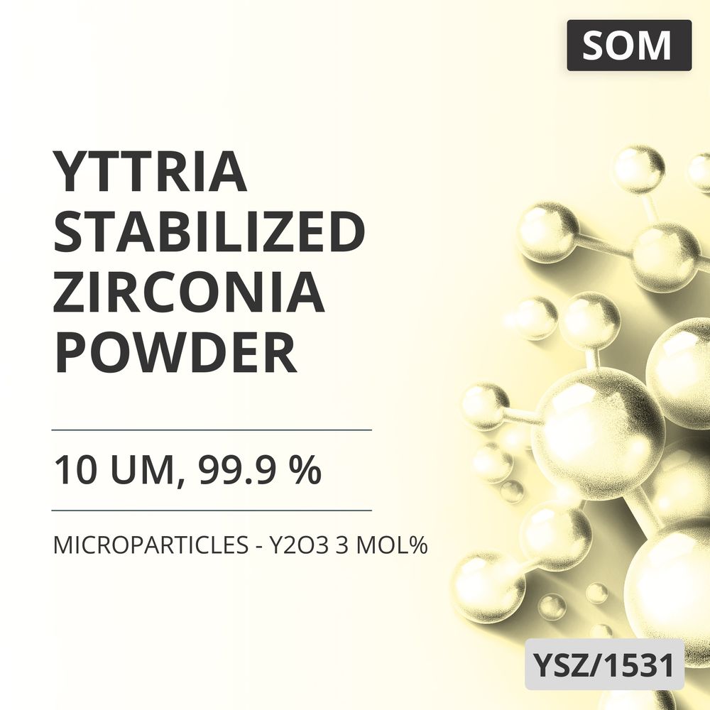 Yttria-Stabilized Zirconia Powder, 10 um, 99.9 % - Y2O3 3 mol% (YSZ/1531)