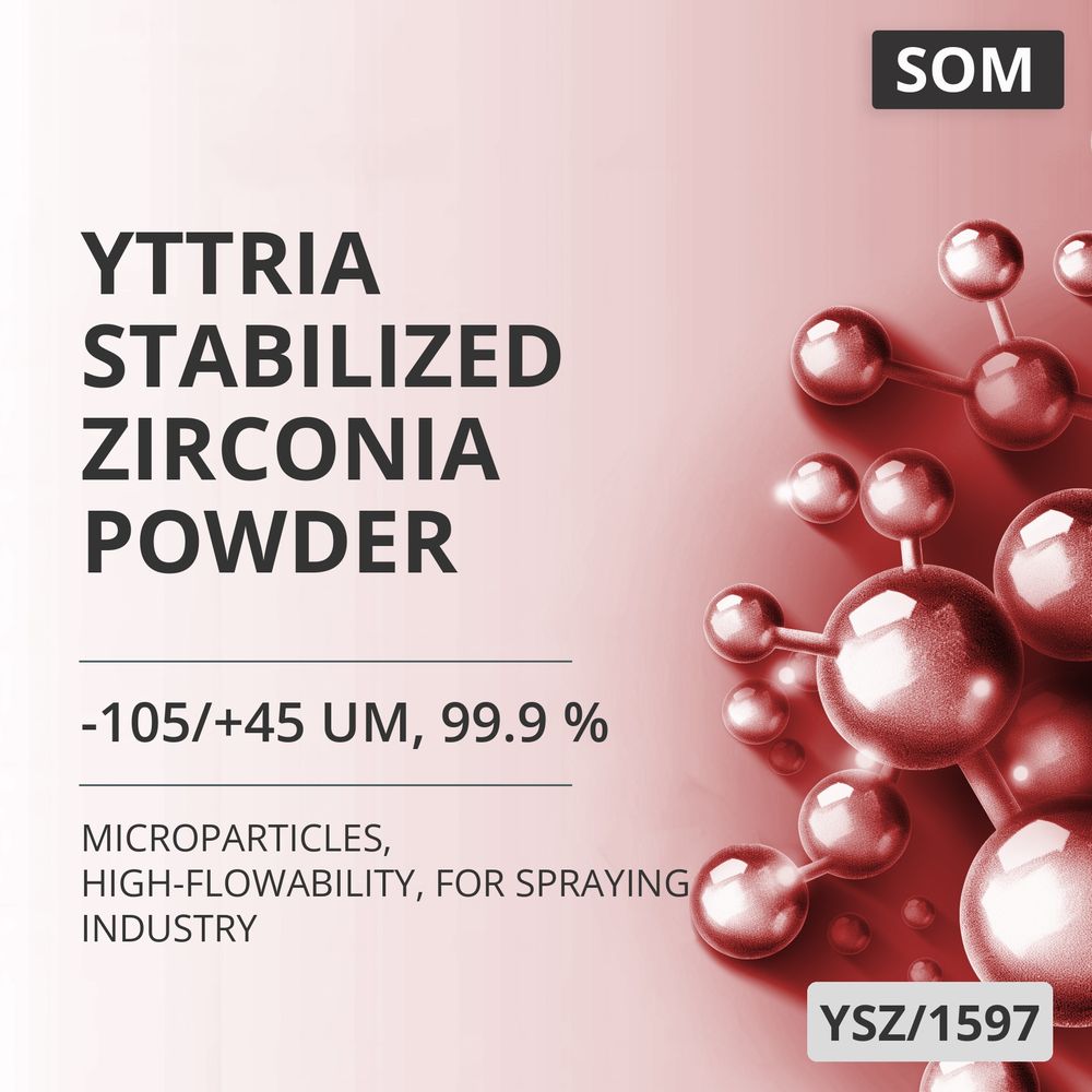 Yttria-Stabilized Zirconia Powder, -105/+45 um, 99.9 %, High-Flowability, for Spraying Industry (YSZ/1597)