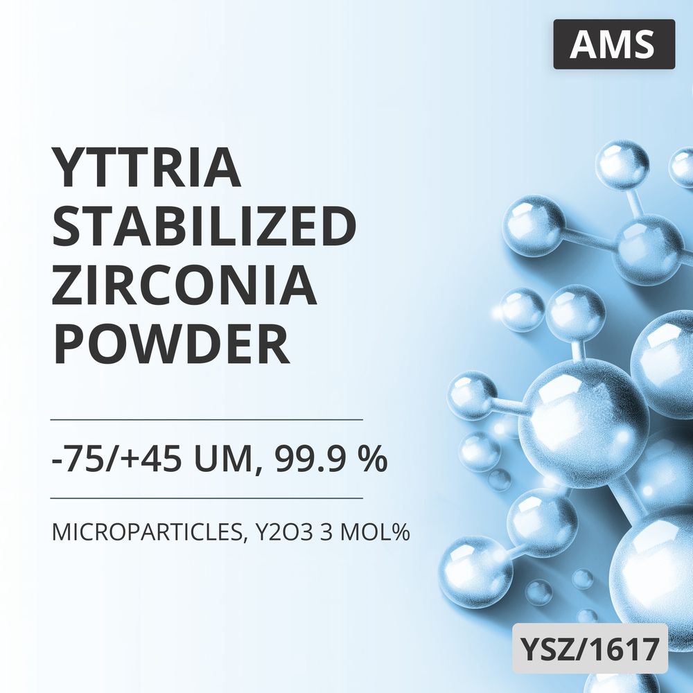 Yttria-Stabilized Zirconia Powder, -75/+45 um, 99.9 %, Y2O3 3 mol% (YSZ/1617)