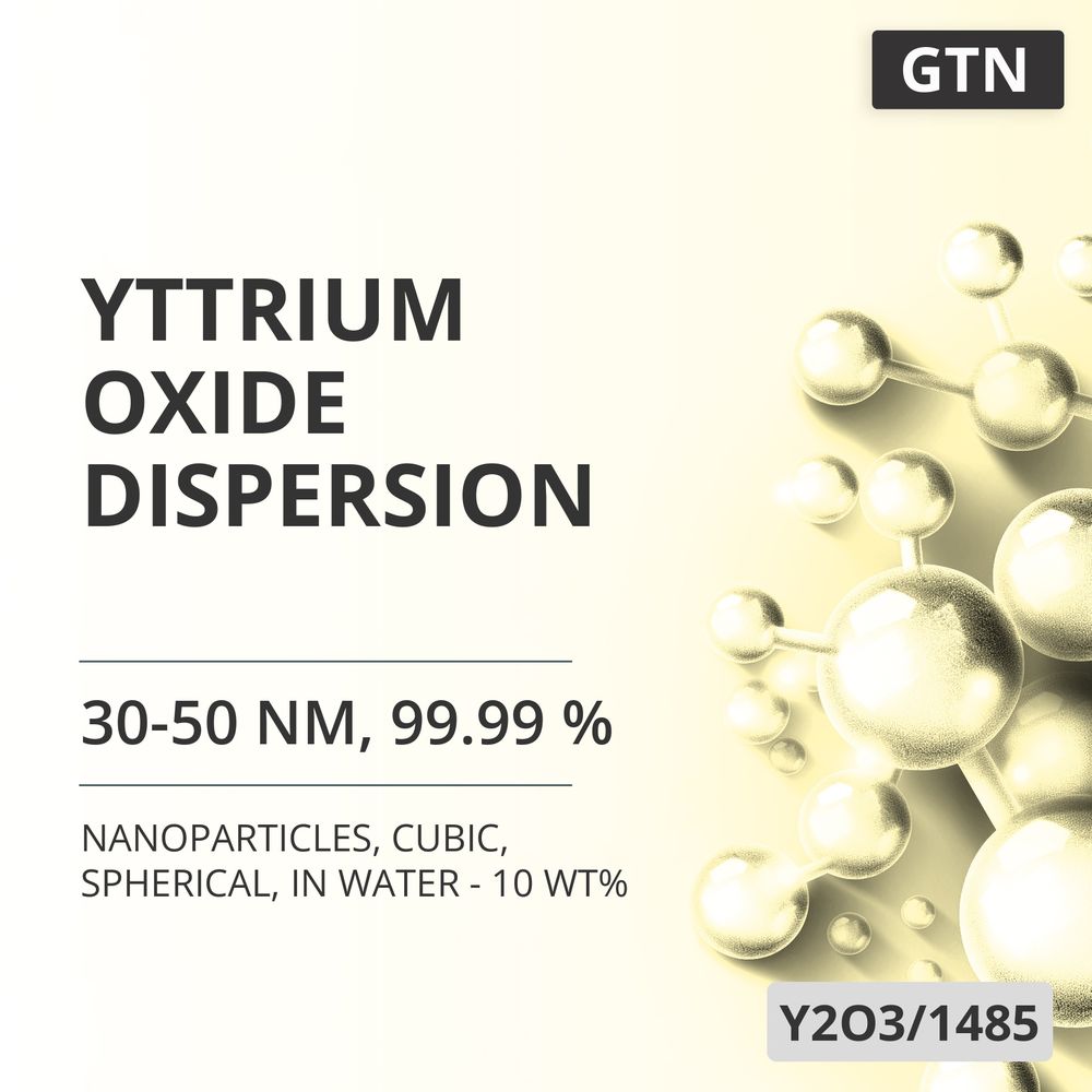 Yttrium Oxide Dispersion, 30-50 nm, 99.99 %, Cubic, Spherical, in Water - 10 wt% (Y2O3/1485)