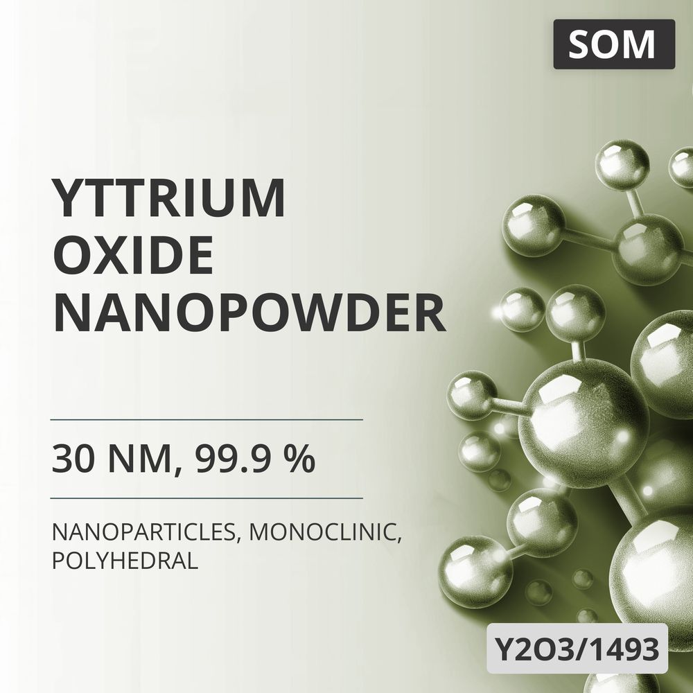 Yttrium Oxide Nanopowder, 30 nm, 99.9 %, Monoclinic, Polyhedral (Y2O3/1493)