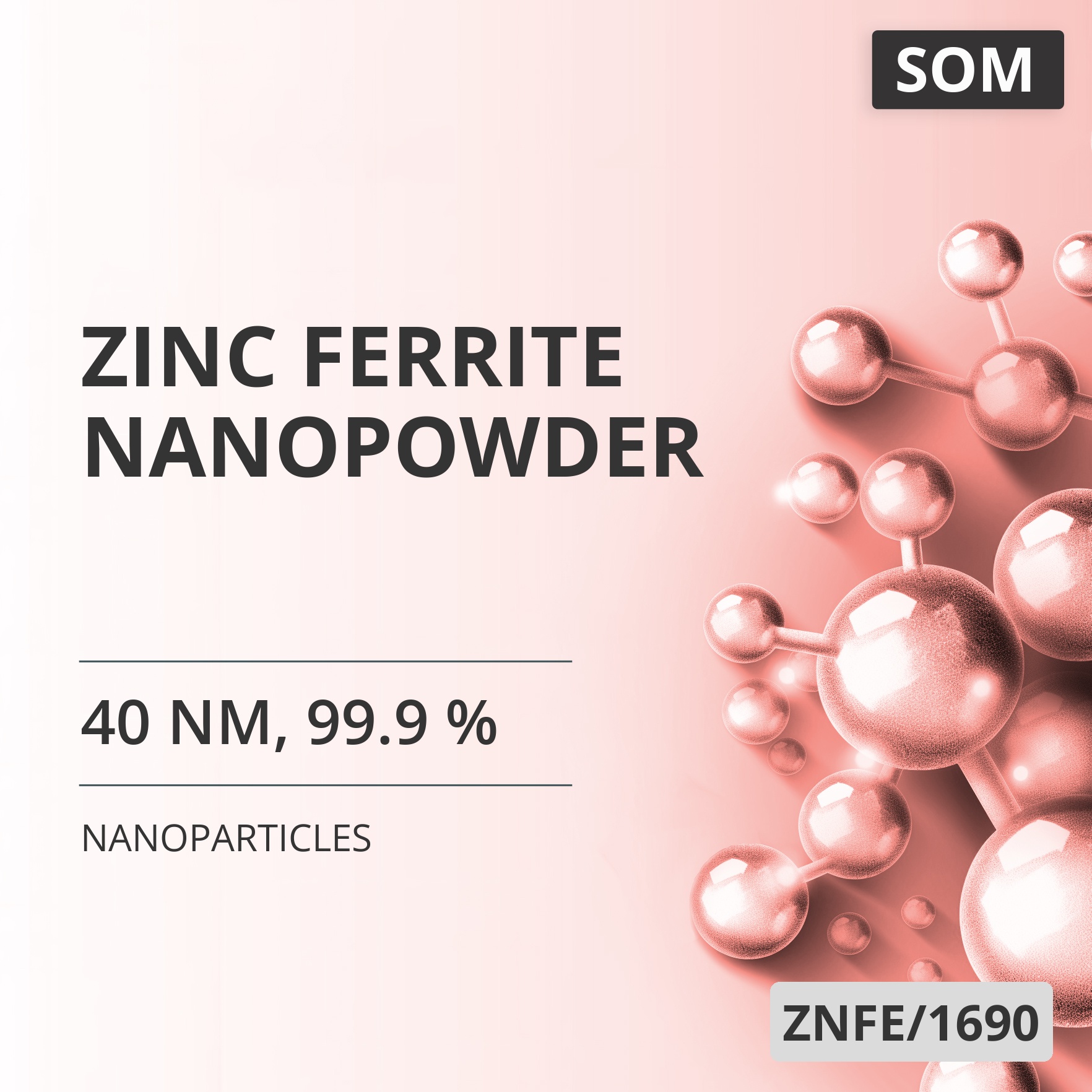 Zinc Ferrite Nanopowder, 40 nm, 99.9 % (ZNFE/1690)