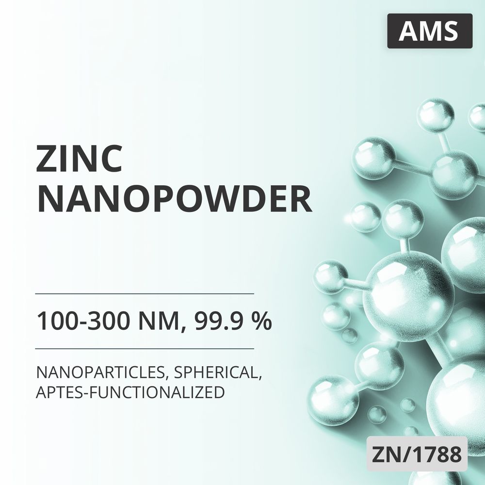 Zinc Nanopowder, 100-300 nm, 99.9 %, Spherical, APTES-Functionalized (ZN/1788)