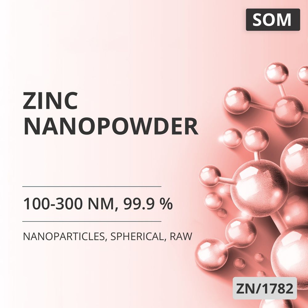 Zinc Nanopowder, 100-300 nm, 99.9 %, Spherical, Raw (ZN/1782)