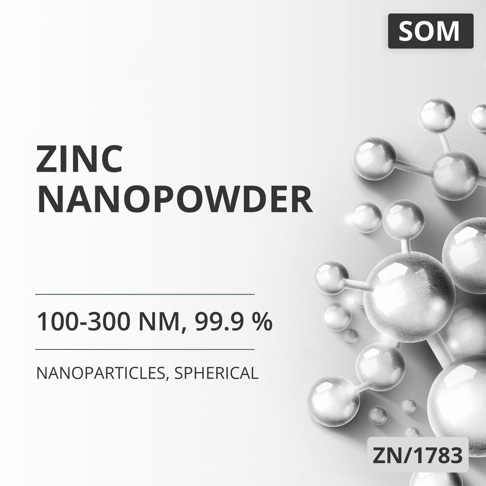 Zinc Nanopowder, 100-300 nm, 99.9 %, Spherical (ZN/1783)