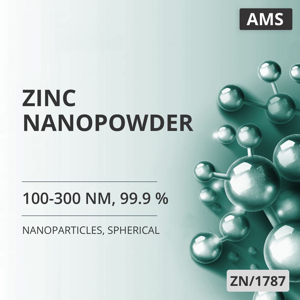 Zinc Nanopowder, 100-300 nm, 99.9 %, Spherical (ZN/1787)
