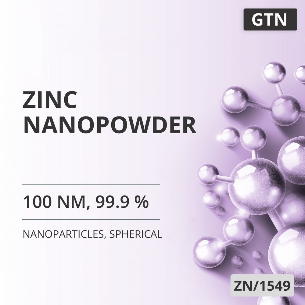 Zinc Nanopowder, 100 nm, 99.9 %, Spherical (ZN/1549)