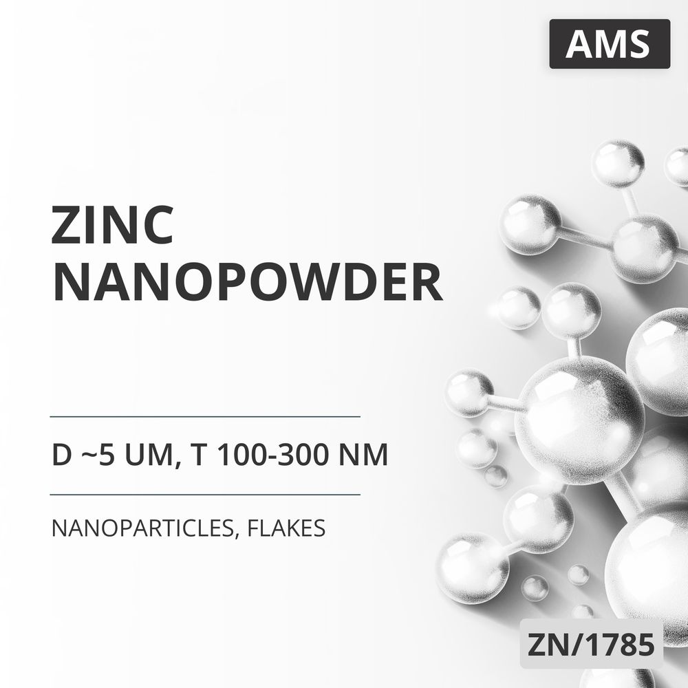 Zinc Nanopowder, D ~5 um, T 100-300 nm, 99.9 %, Flakes (ZN/1785)