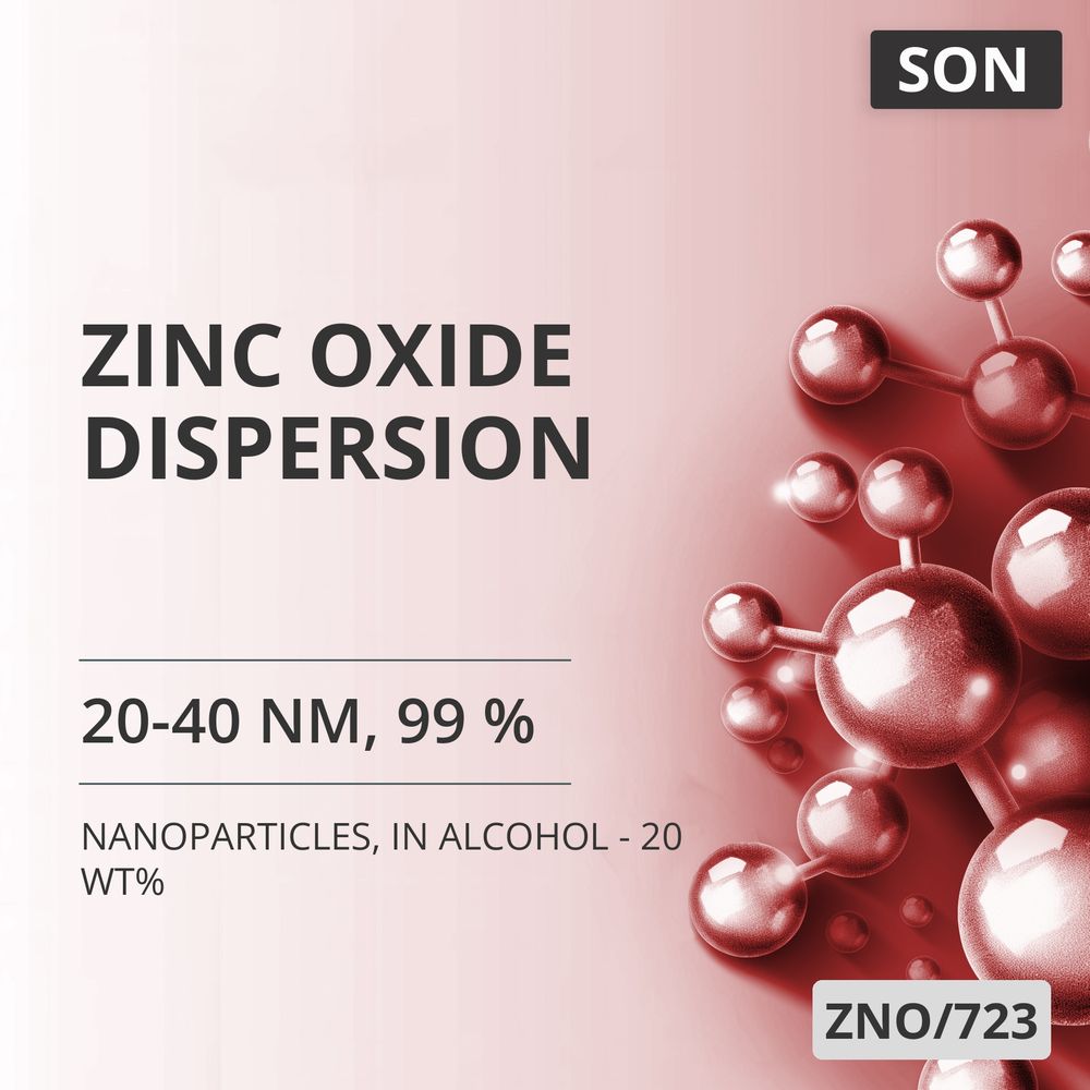 Zinc Oxide Dispersion, 20-40 nm, 99 %, in Alcohol - 20 wt% (ZNO/723)