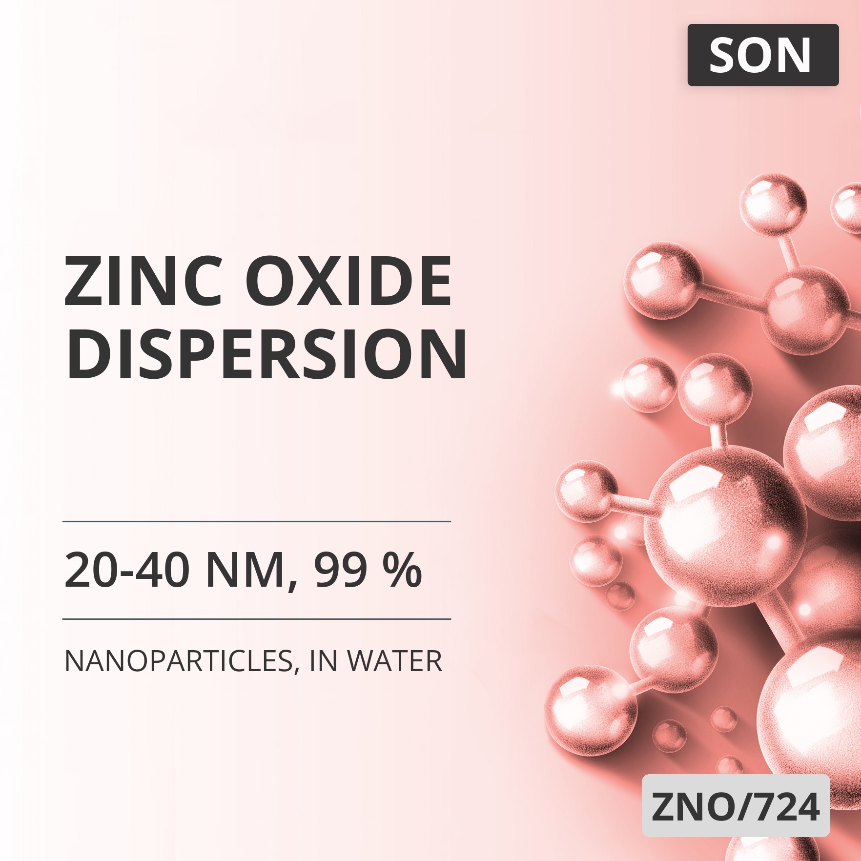 Zinc Oxide Dispersion, 20-40 nm, 99 %, in Water (ZNO/724)