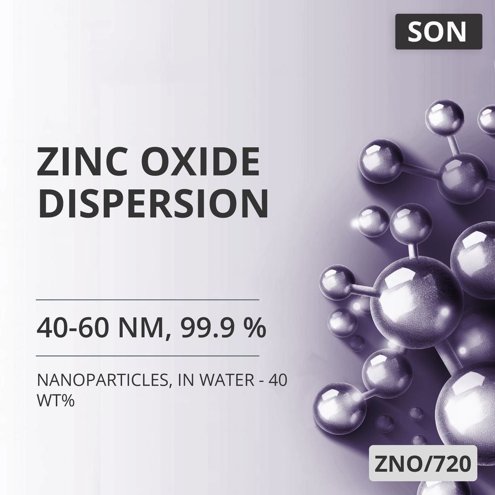 Zinc Oxide Dispersion, 40-60 nm, 99.9 %, in Water - 40 wt% (ZNO/720)
