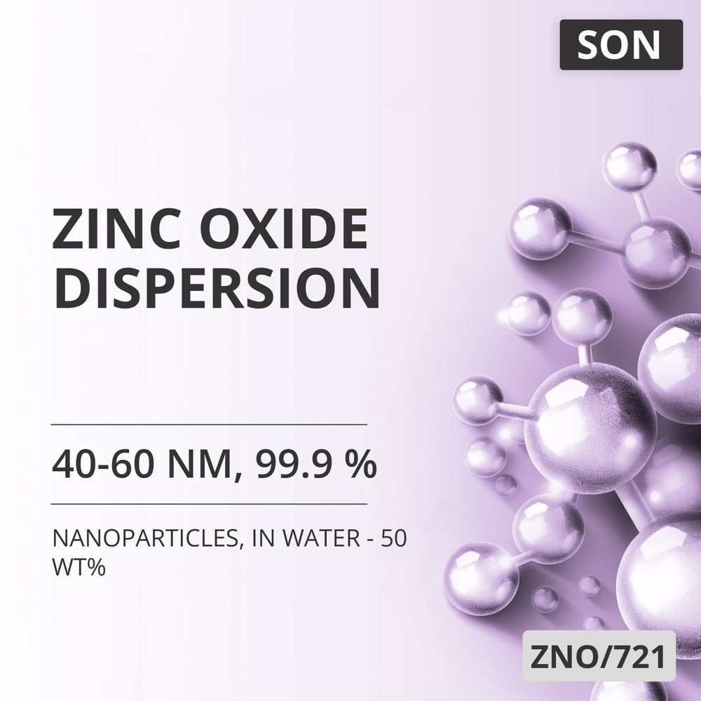 Zinc Oxide Dispersion, 40-60 nm, 99.9 %, in Water - 50 wt% (ZNO/721)